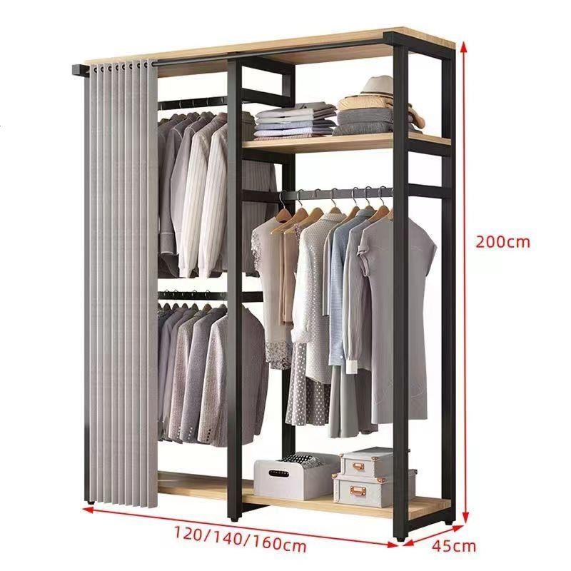 简易晾衣架落地折叠卧室单杆室内晾衣杆挂衣架阳台晒衣服架子家用 - 图3