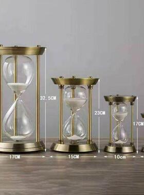 金属沙漏计时器可定制LOGO北欧创意高档复古家居客厅酒柜软装饰品