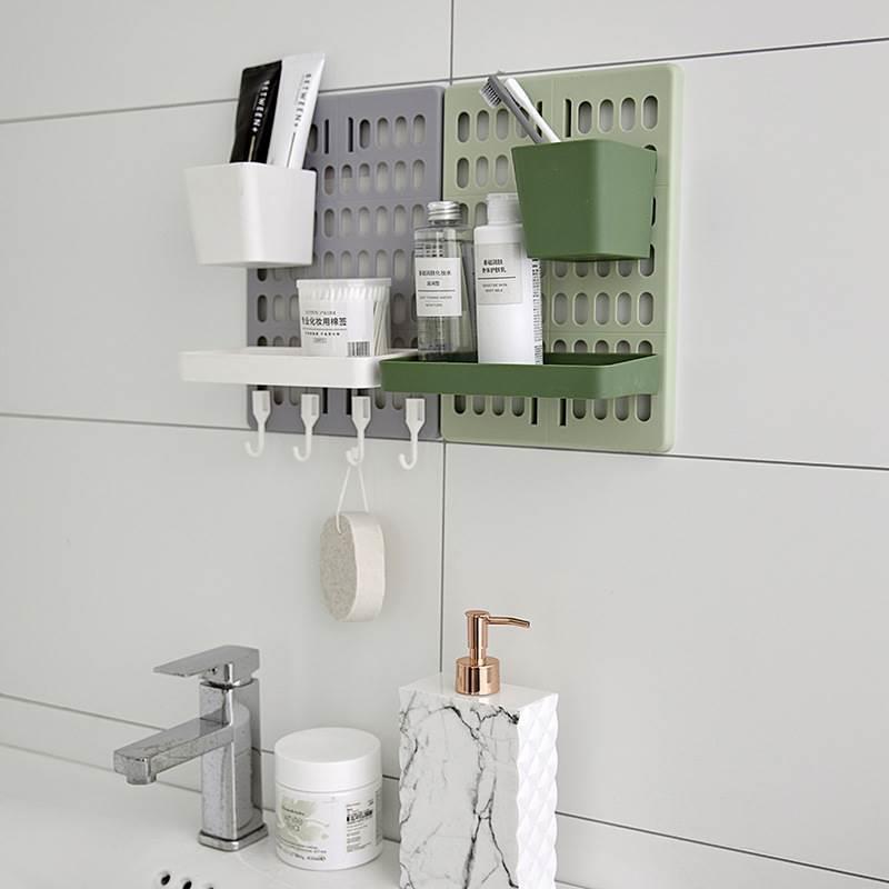 Yiwu Rongling Daily Store without punching household hole board wall dormitory kitchen bathroom wall storage rack