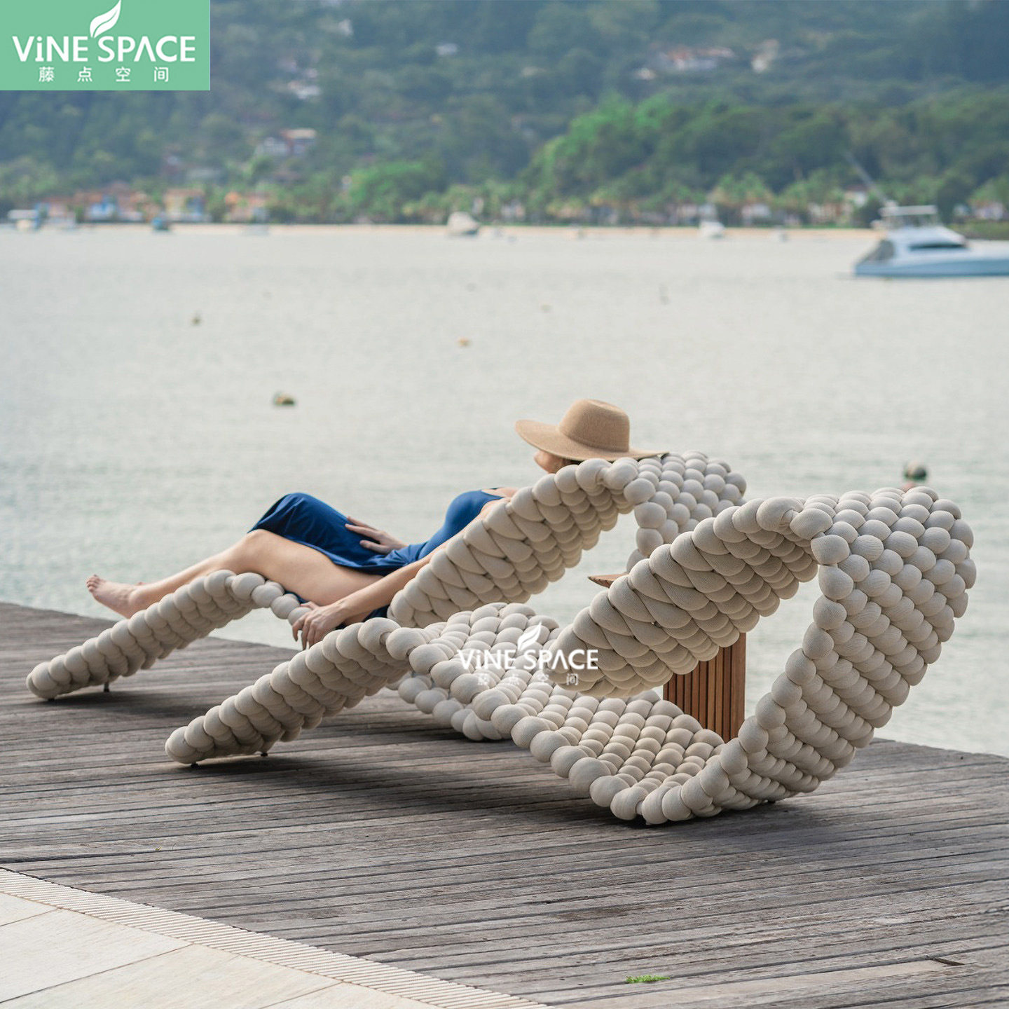 户外躺床室外庭院花园别墅酒店民宿泳池露台藤编单人懒人沙滩椅,淘宝优惠券,粉丝福利购,淘宝优惠卷