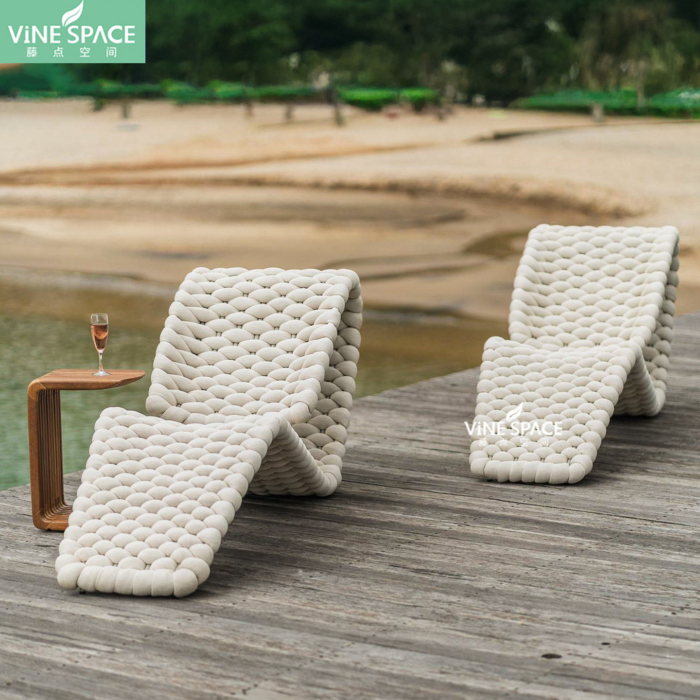 户外躺床室外庭院花园别墅酒店民宿泳池露台藤编单人懒人沙滩椅,淘宝优惠券,粉丝福利购,淘宝优惠卷