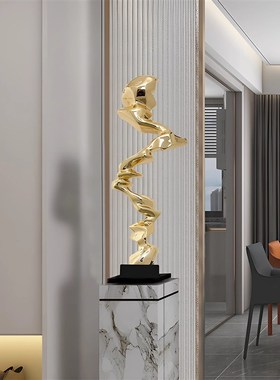 抽象落地艺术雕塑摆件入户玄关壁龛客厅酒店电视柜地台轻奢装饰品