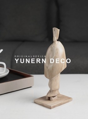 现代简约样板房间家居玄关抽象人物软装饰品桌面复古创意雕塑摆件
