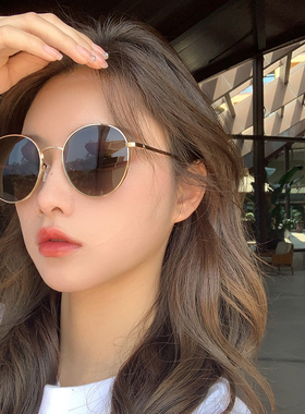 超轻复古圆形近视墨镜女夏防晒可配带度数偏光太阳眼镜Z韩版潮小