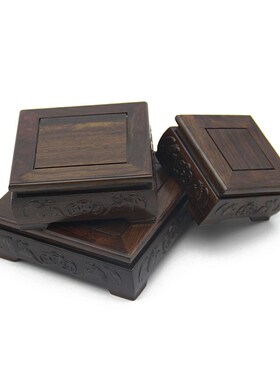 红木工艺品黑梓h木方台佛像花瓶摆件架子花几实木花盆底座正方形
