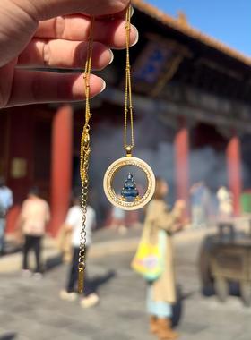 中国风故宫文创同款无相佛嘎乌盒吊坠项炼覆古心想事成寓意锁骨炼