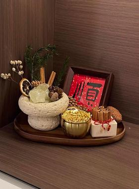 招财桌面摆件客厅玄关家居摆件聚宝盆房间装饰品乔迁新居改造物件