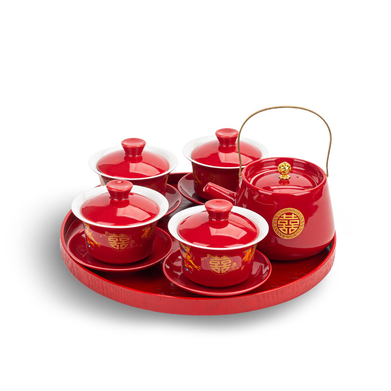 敬茶杯结婚茶具套装家用四个喜杯敬茶壶新人改口茶杯喜庆婚礼家用,淘宝优惠券,粉丝福利购,淘宝优惠卷