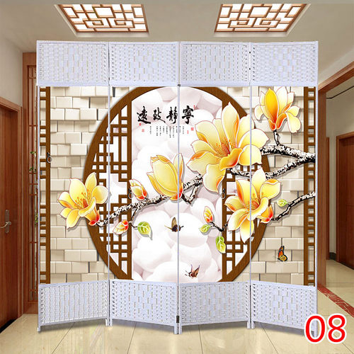 屏风折叠移动隔断客厅卧室简约现代实木遮挡墙玄关帘新中式可家用 - 图2
