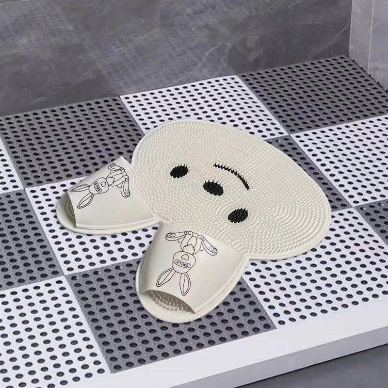 兔兔硅胶按摩脚垫浴室垫子懒人搓脚神器洗脚去死皮淋浴房家用防滑,淘宝优惠券,粉丝福利购,淘宝优惠卷