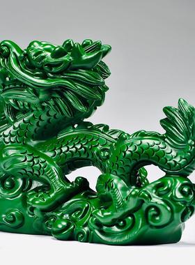 绿木飞龙摆件实木雕刻十二生肖龙屋缺角补角化解装饰工艺