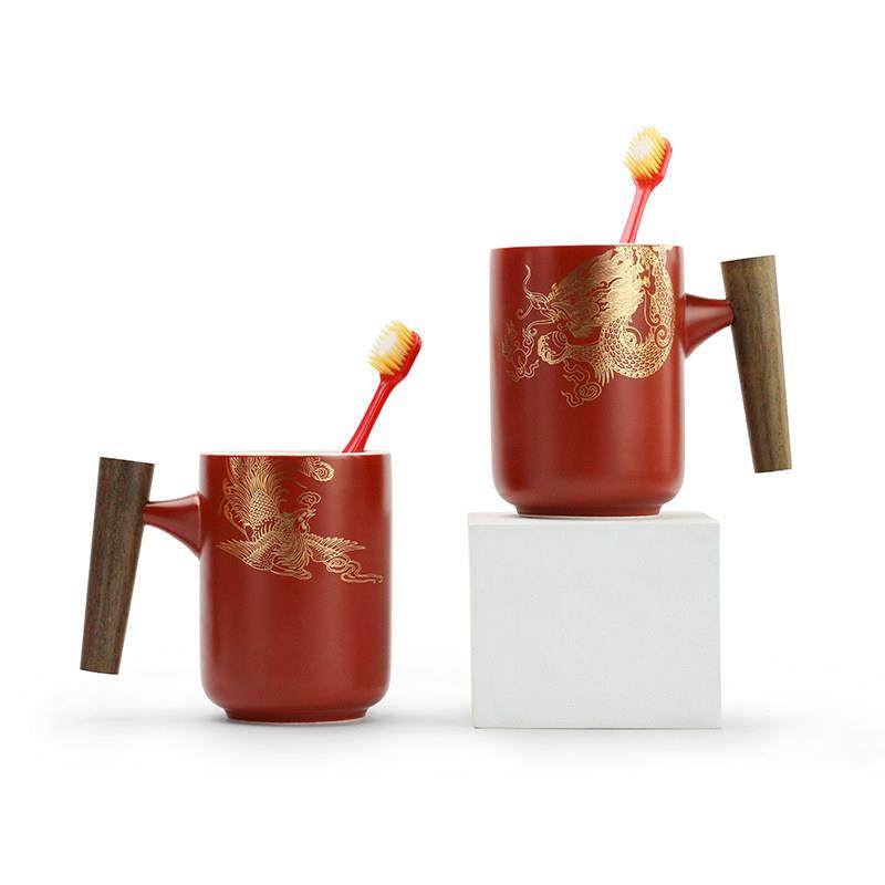 吾游结婚牙刷杯子套装红色新人漱口杯一对情侣洗漱杯创意陪嫁用品,淘宝优惠券,粉丝福利购,淘宝优惠卷