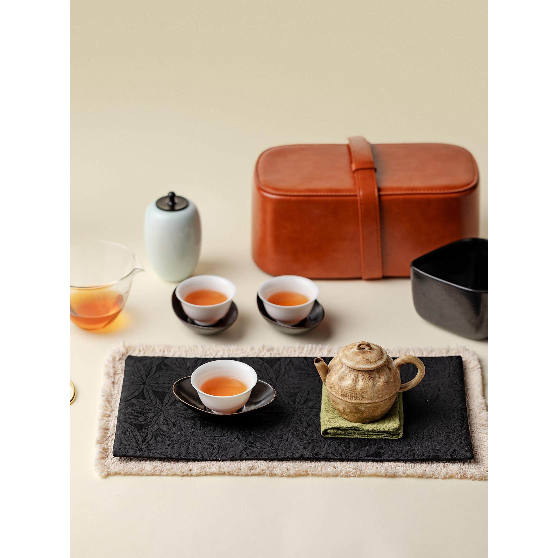 植述日式陶艺茶壶旅行功夫茶具便携式整套快客杯皮革茶箱收纳套装,淘宝优惠券,粉丝福利购,淘宝优惠卷