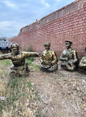 玻璃钢仿铜十大英模雕塑雷锋张思德半身树脂像校园军区树脂人摆件