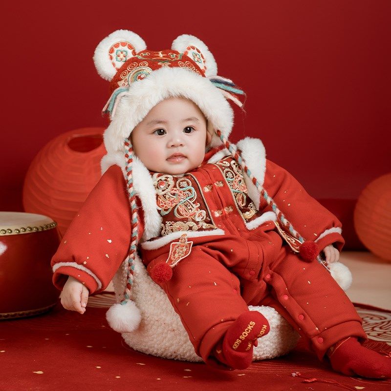 【蛇年新款】宝宝新年加厚拜年服婴儿满月百天周岁礼服,淘宝优惠券,粉丝福利购,淘宝优惠卷