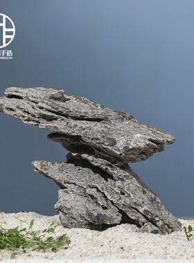 陶瓷工艺鱼缸造景石装饰摆件假山流水水族布景吸水躲避石乌龟晒台