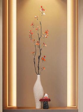 入户玄关细长竖高陶瓷花瓶招财猫摆件时来运转客厅电视柜壁龛装饰