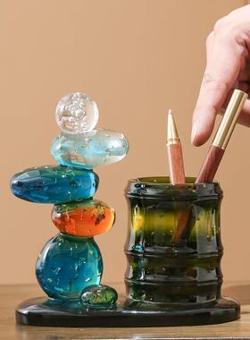 笔筒时来运转办公室摆件书房桌面家居装饰开学毕业送老师生日礼物