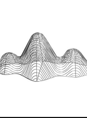 户外不锈钢假山雕塑样品屋展示中心镂空线 线条装饰品广场水景庭