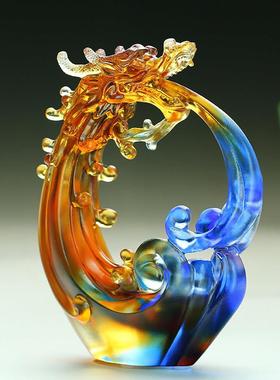 龙的吉祥物摆件琉璃生肖龙招财水晶工艺品新房子乔迁礼物送朋友