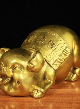 纯铜猪一对猪生肖猪金猪家居装饰品工艺品礼品猪存钱罐桌面铜摆设