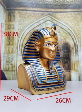 卡蒙人物酒柜玄关法老雕塑摆图坦埃及博物馆家居装饰工艺品头像
