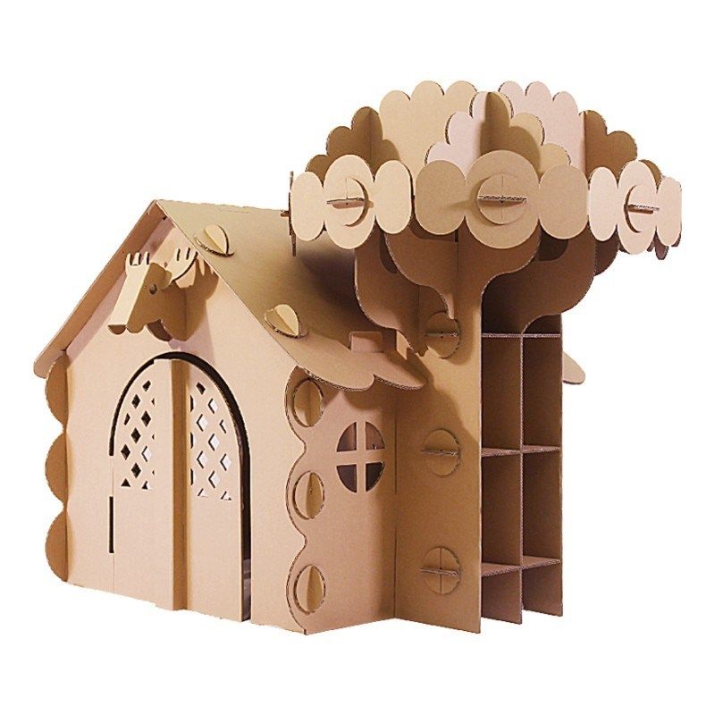 幼儿园拼装玩具纸板房树屋儿童手工玩具纸箱立体拼图DIY蘑菇小屋,淘宝优惠券,粉丝福利购,淘宝优惠卷