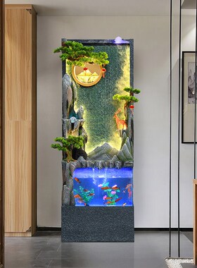 假山落地流水摆件水幕墙鱼缸循环水喷泉阳台茶室装饰造景乔迁礼物