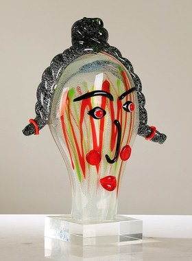 艺术品琉璃小丑轻奢摆件现代简约客厅样板间酒柜博古架装饰柜摆设