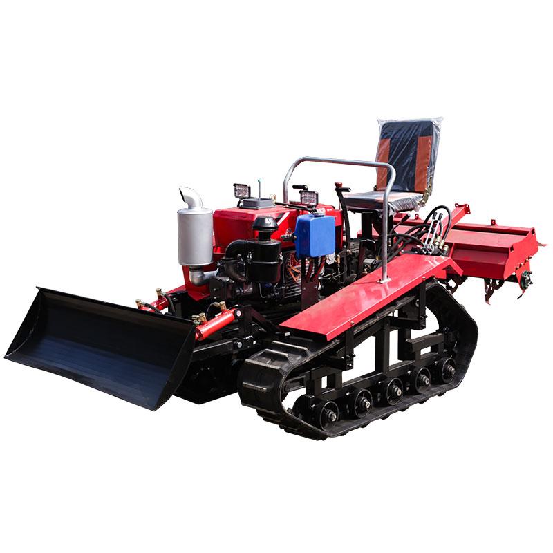 New ride-on crawler micro-tiller paddy field dual-purpose small agricultural greenhouse trenching sowing soil plowing rotary tiller