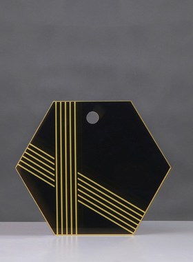 现代简约几何线条砧板摆件厨房橱柜装饰品酒店会所面包板摆设品