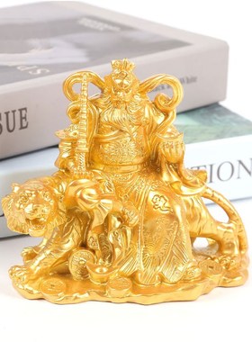 骑虎武财神赵公明摆件家居风水装饰品财神爷佛像小摆设桌面工艺品