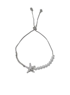 轻奢时尚小清新锆石海星珍珠拼接手链网红个性小众设计感手饰