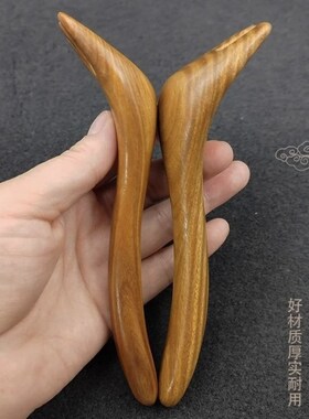 绿檀木五爪头部按摩梳经络按摩器刮痧头按压头疗长臂按摩器抓