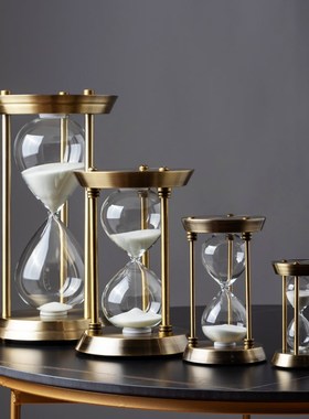 厂家北欧轻奢创意个性地球仪沙漏计时器30分钟60摆件现.代办公室