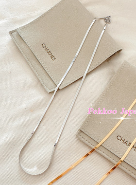 Charmes925银16k宽边蛇骨链