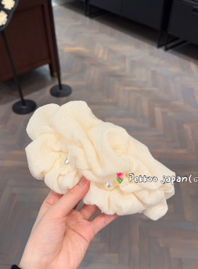 ca4la发箍甜美褶皱珍珠装饰