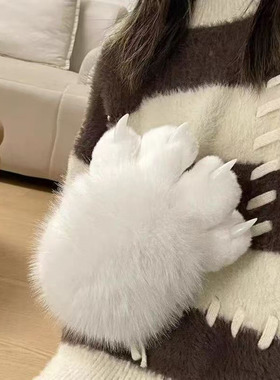 猫爪子肉垫手套兽爪吱吱叫带指甲