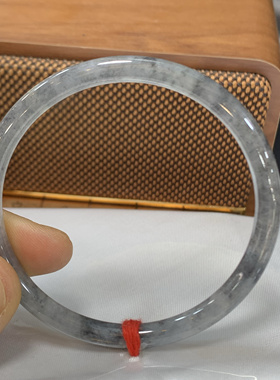 56细圆条冰乌鸡翡翠手镯国风系列水墨丹青天然缅甸翡翠玉镯