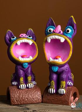 云南瓦猫摆件伴手礼招财瓦当萌猫家居桌面大理丽江文创纪念品物