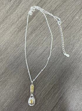 泰国佛牌龙婆本庙曼金乌冬小金勺项链女泰银冷淡风七夕情人节礼物