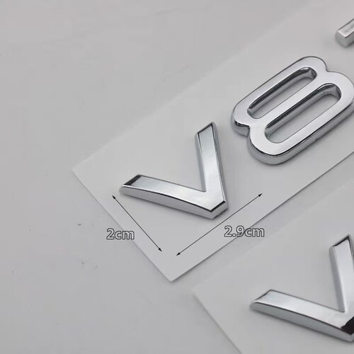 适用奥迪侧标贴V6T V8T叶子板标V12 A4LA5A6LA7Q7车标Q5A8L排量贴 - 图1