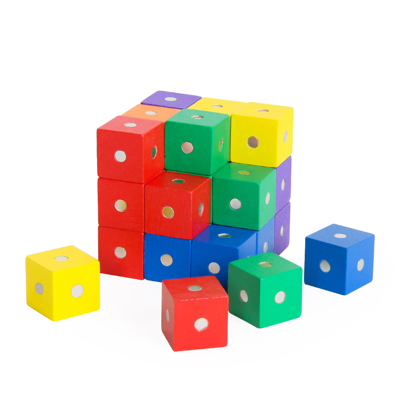 磁性立方体数学教具六面正方体磁铁积木小方块儿童益智力拼装玩具-图3