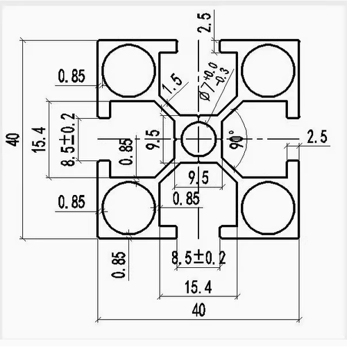 现货 工业铝型材4040国标2.0mm1.6mm铝合金型材鱼缸框架40铝型材 - 图2