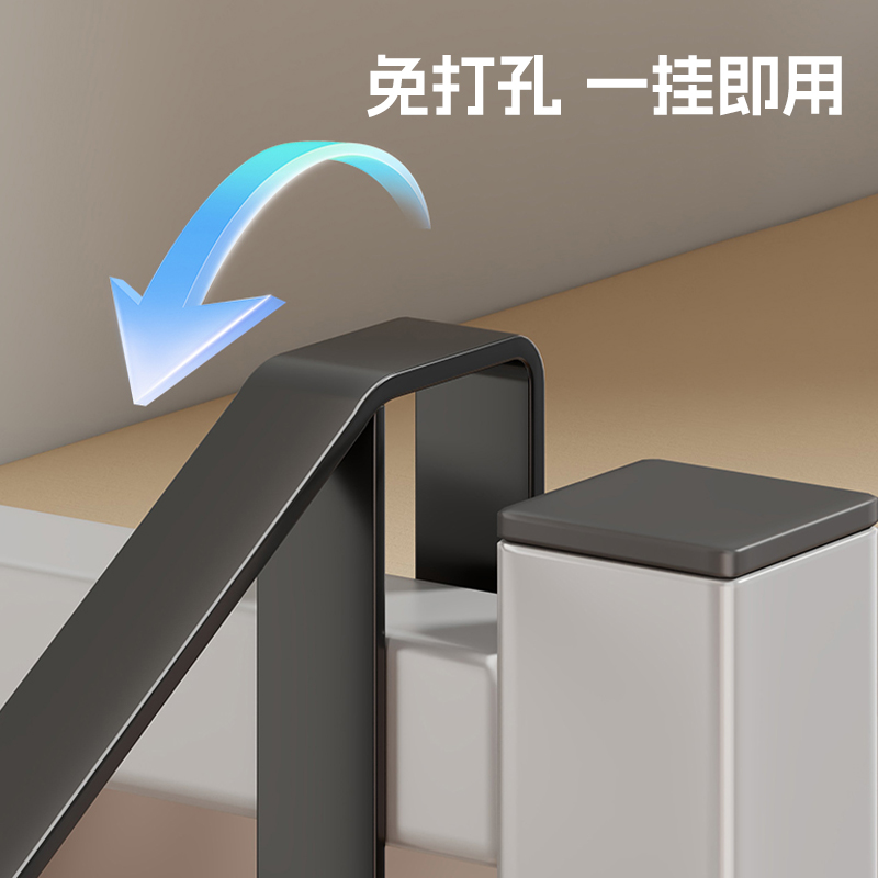 挂衣架学生宿舍床尾放衣服神器上铺衣物挂架悬挂式免打孔衣帽架子 - 图1