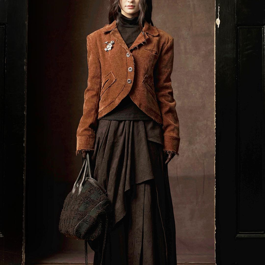 TAM TUAS 伯爵 雕花绒面破坏设计感西装外穿外套《伊索尔的旧梦》 - 图2