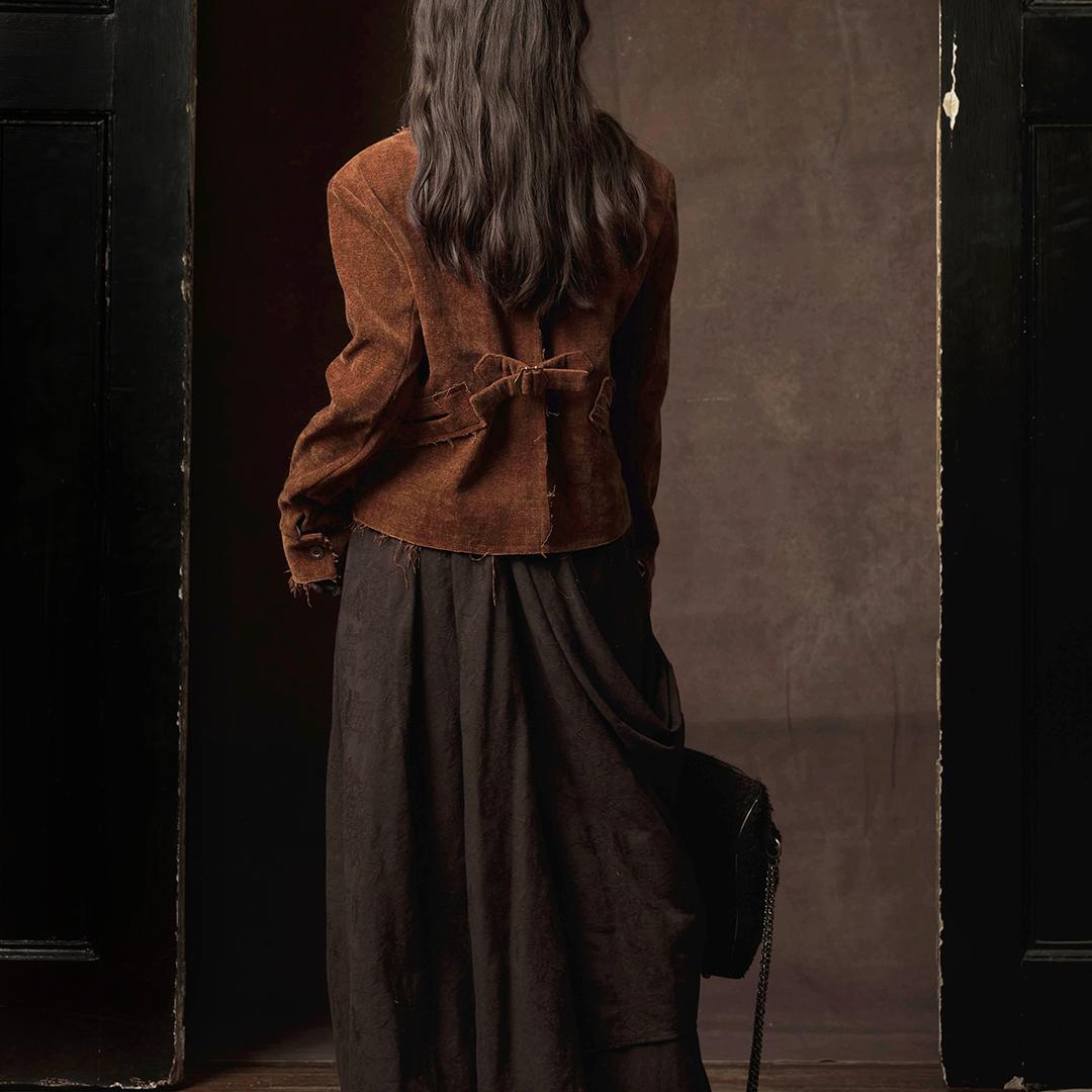 TAM TUAS 伯爵 雕花绒面破坏设计感西装外穿外套《伊索尔的旧梦》 - 图3