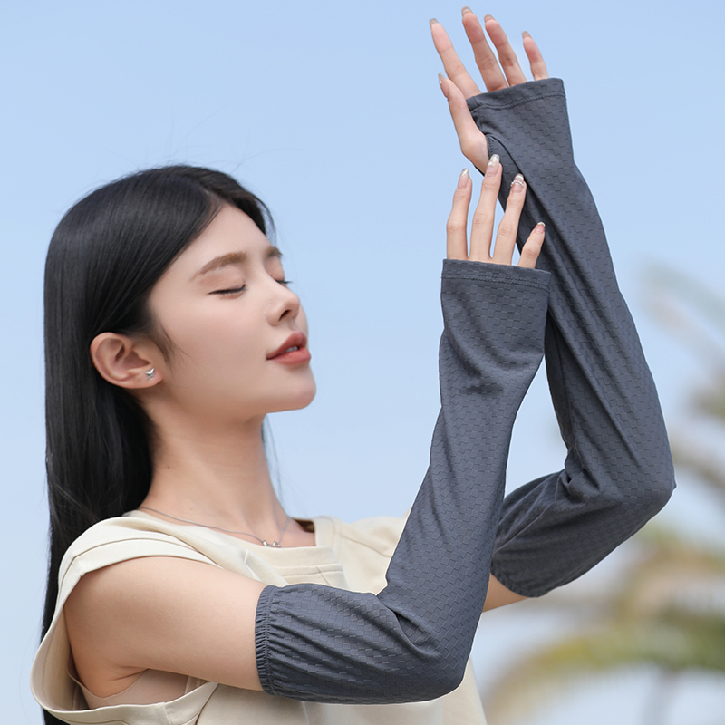 冰防晒遮阳袖套冰丝女夏季手套护臂胳膊手臂套袖开车宽松大码袖子