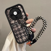 Suitable for Huawei mate60pro mobile phone shell Bird Lattice Butterfly Knot small fragrance Wind with chain 50 40 Fashion