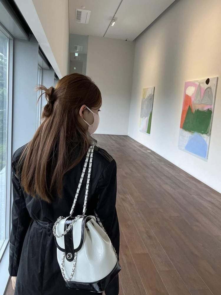 韩国小众Cardinal Red双肩包牛皮复古小香风链条包单肩斜挎水桶包,淘宝优惠券,粉丝福利购,淘宝优惠卷